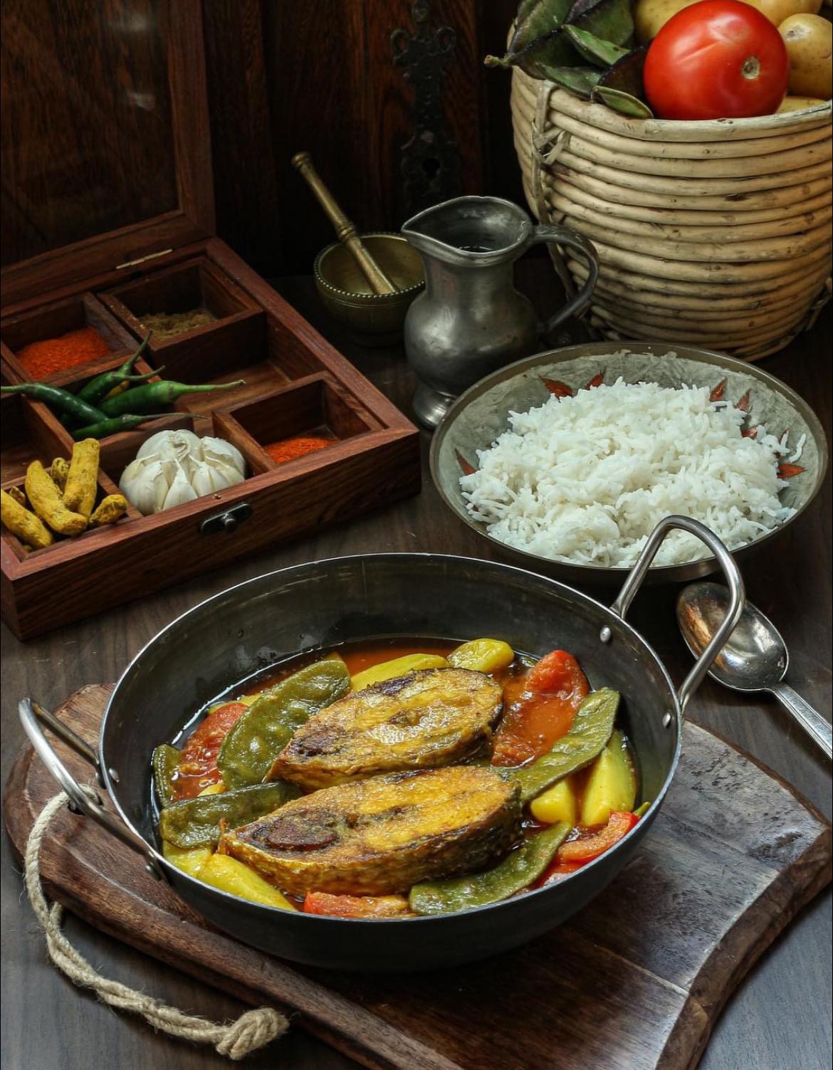 Kundrir Torkari with rice